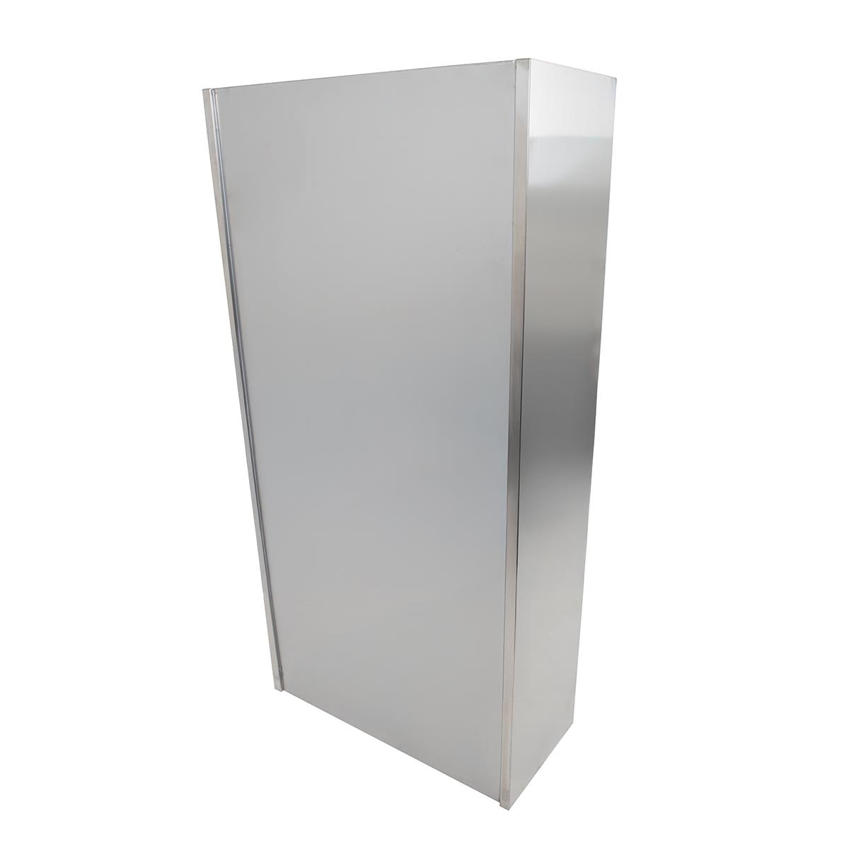 Edelstahl Hochschrank mit Glastüren, 90 x 180 cm