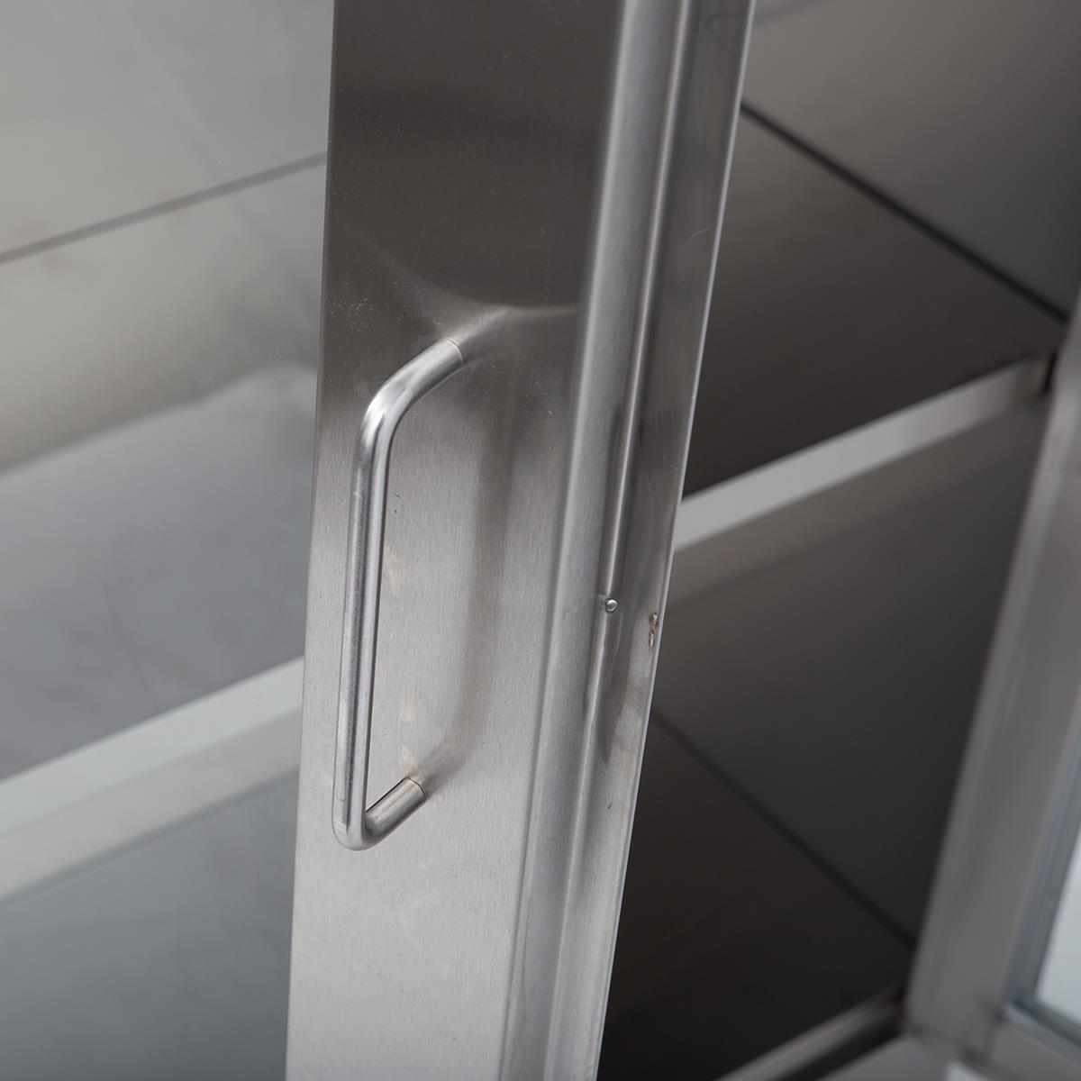 Edelstahl Hochschrank mit Glastüren, 90 x 180 cm