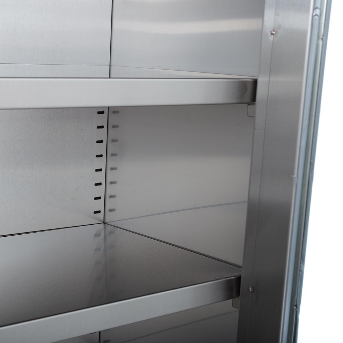 Edelstahl Hochschrank mit Glastüren, 90 x 180 cm