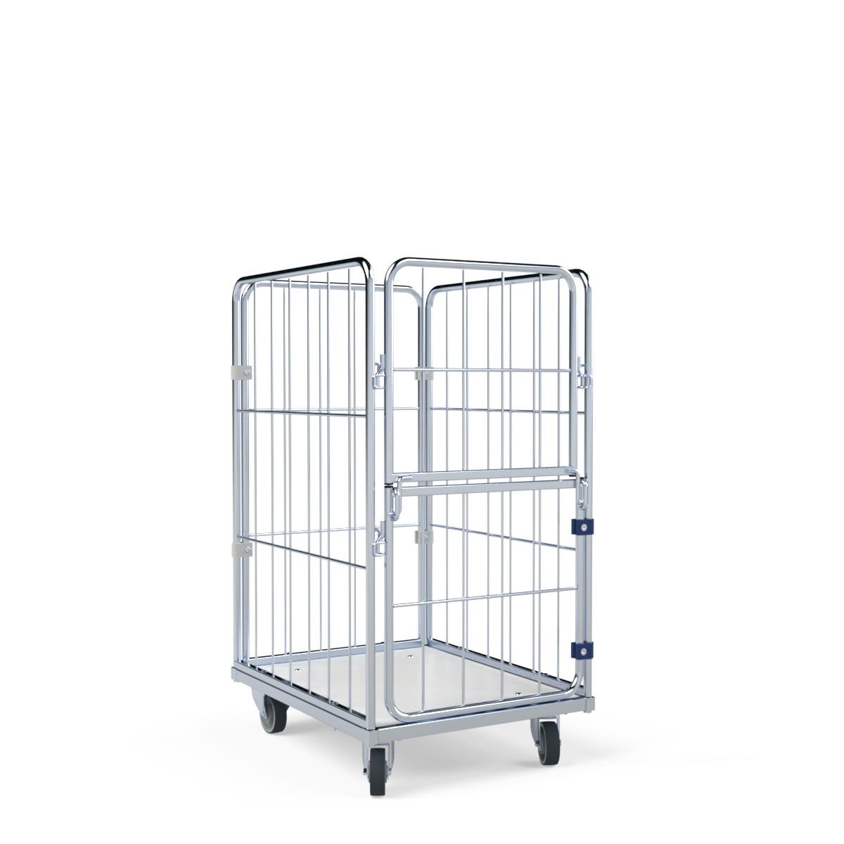 Wäschecontainer Premium I 4.0 M, Kunststoffboden, galvanisch verzinkt, 600x740 mm