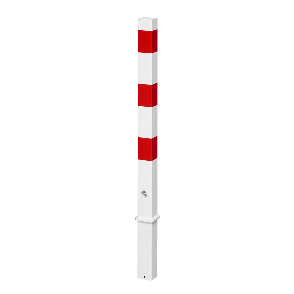 Großansicht der Bildergalerie Absperrpfosten 70 x 70 mm rot-weiß verschließbar