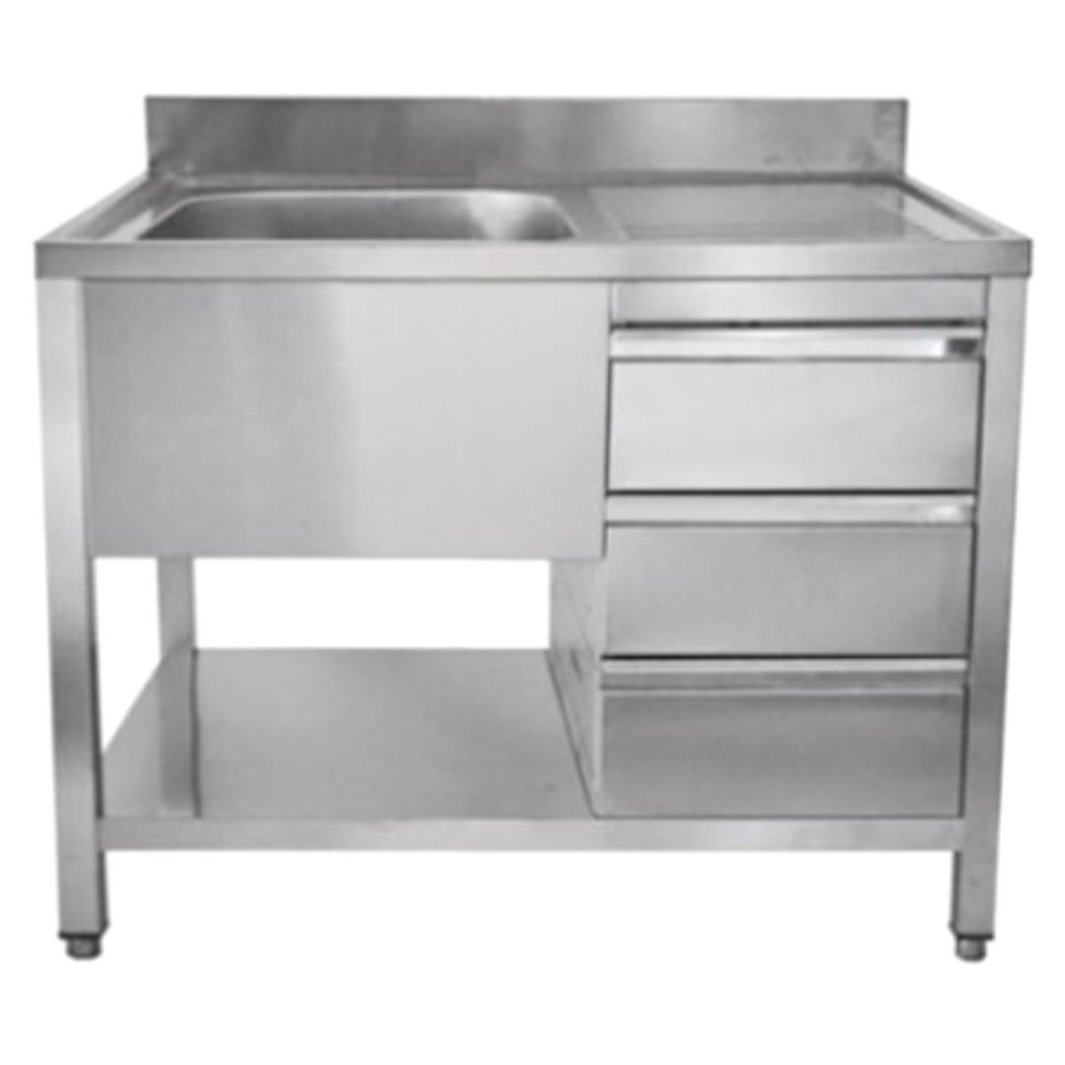 Spültisch, 3 Schubladen