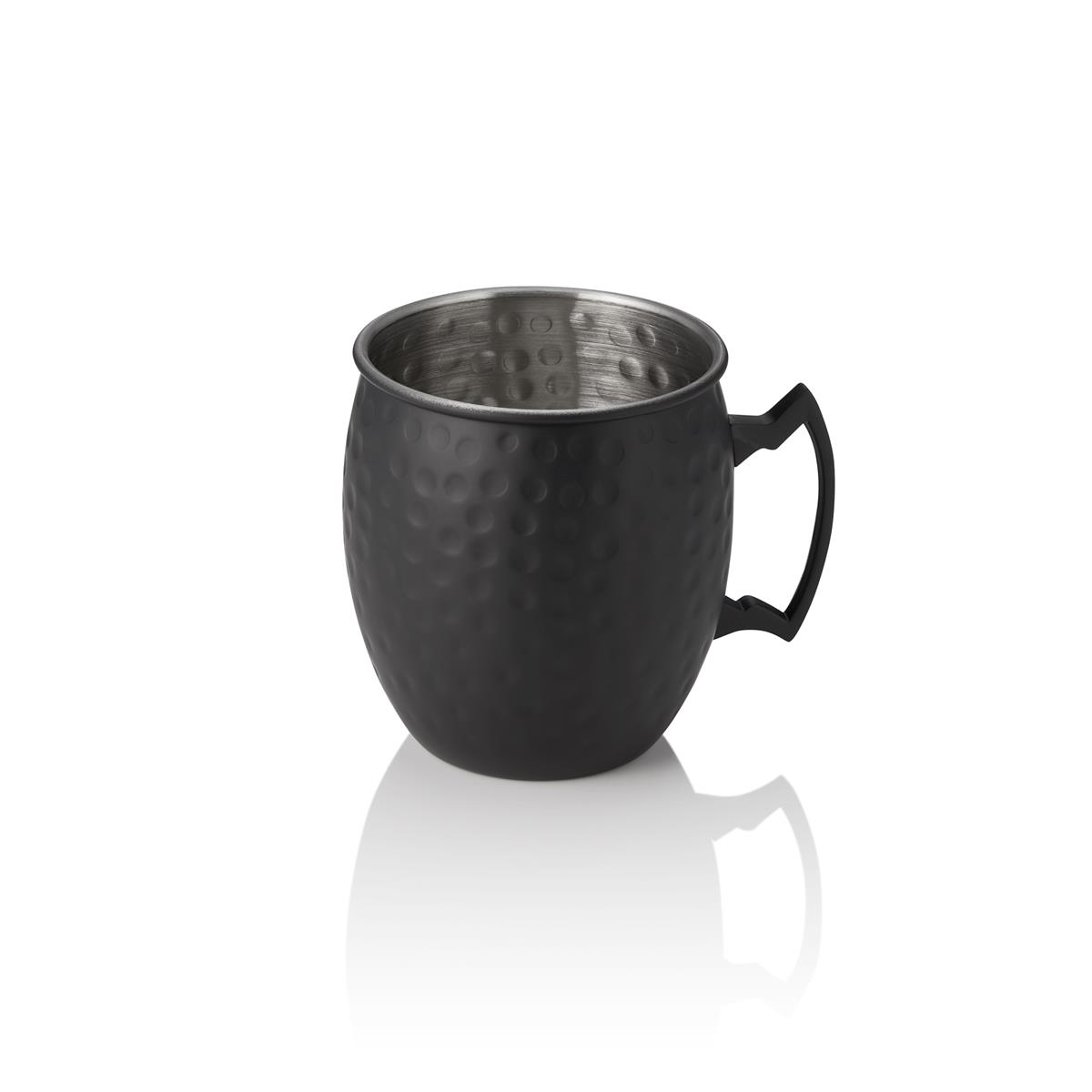 MOSCOW MULE Becher Edelstahl 500 ml Blau Schwarz Gun Metal gehämmert