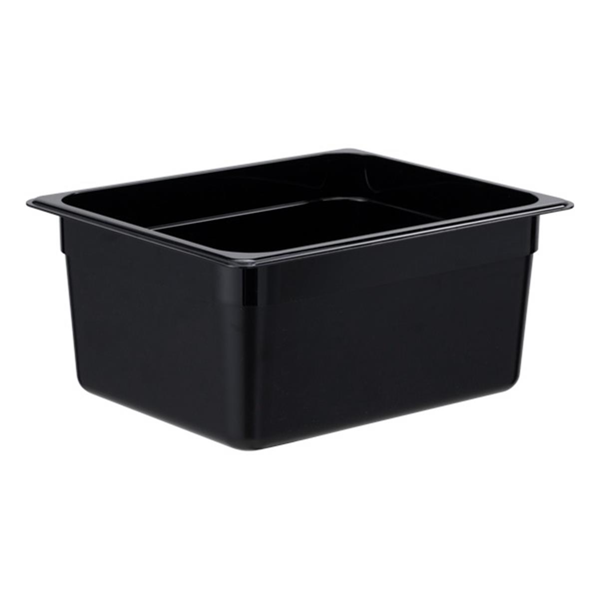 PC GN 1/2 Behälter 150 mm schwarz – hitzebeständig & bruchsicher