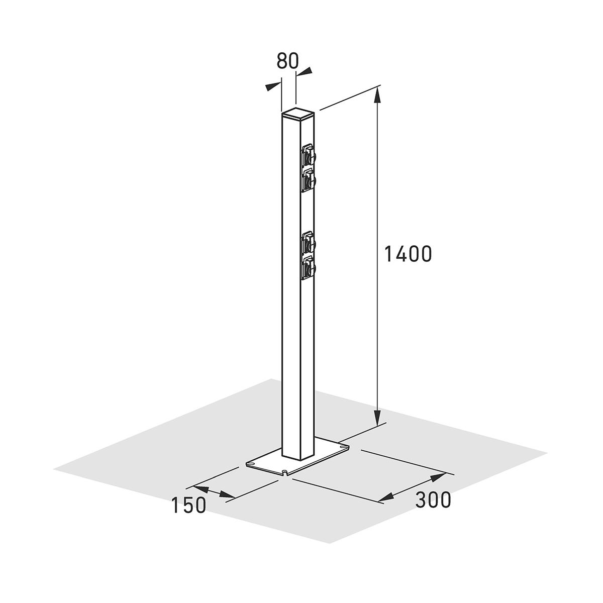 Ladesäule Abmessungen
