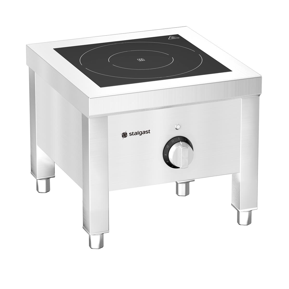 Induktions-Hockerkocher 8 kW – Edelstahl, 11 Stufen, Kochfeld 40×40 oder 45,5×48 mm, 400 V, IPX3