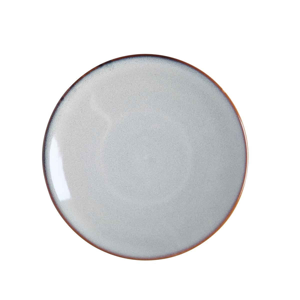 Teller flach Serie Moon, Ø 280 mm, 4 Stück, Porzellan grau, spülmaschinenfest