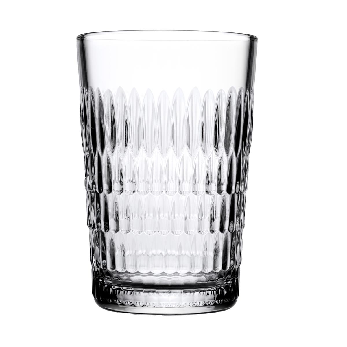 Trinkglas Serie Rain, 3 Stück, 0,25 L oder 0,35 L, transparent, Tropfenrelief, stabiler Boden