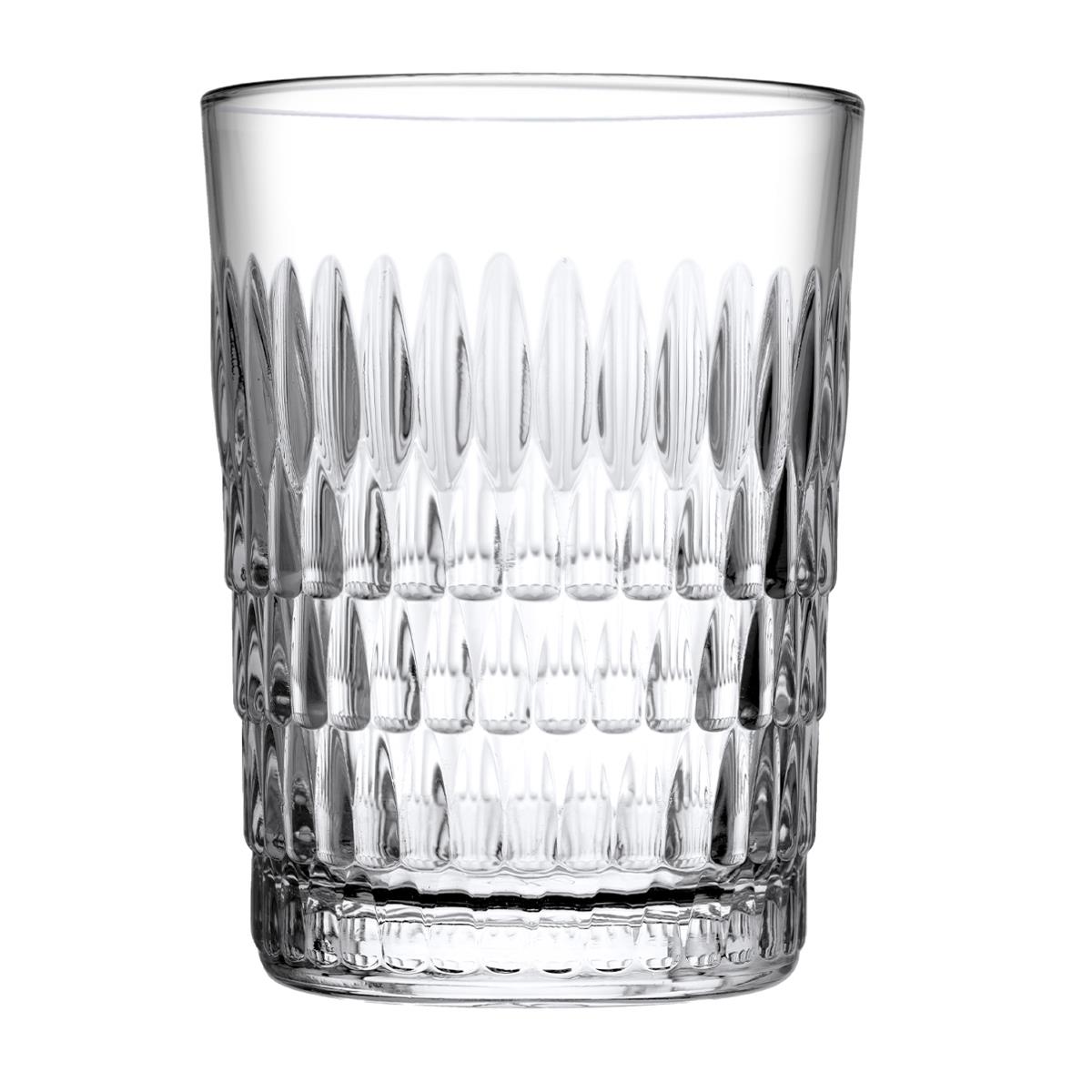 Trinkglas Serie Rain, 3 Stück, 0,25 L oder 0,35 L, transparent, Tropfenrelief, stabiler Boden