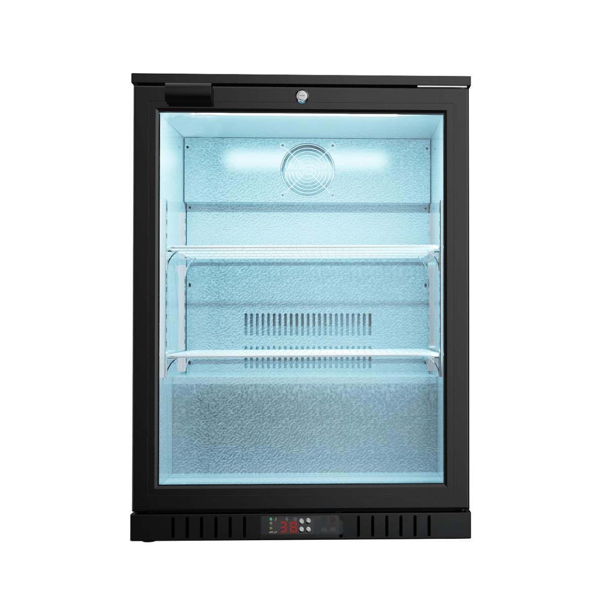 Bar Display Cooler, eine Flügeltür, schwarz