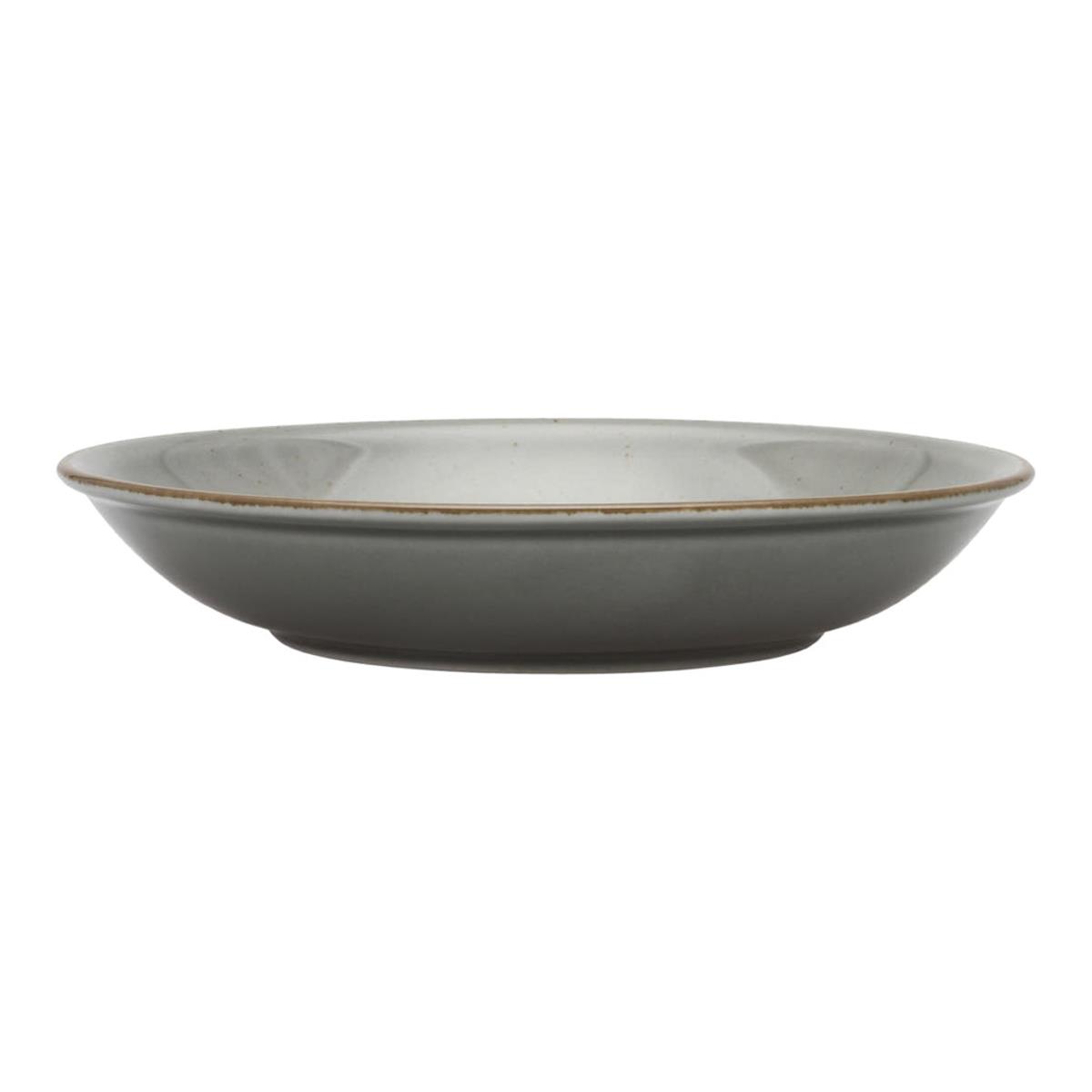 12 x Teller tief Serie Hotel Ø 230 mm, Höhe 40 mm – Porzellan grau-braun gesprenkelt, spülmaschinenfest