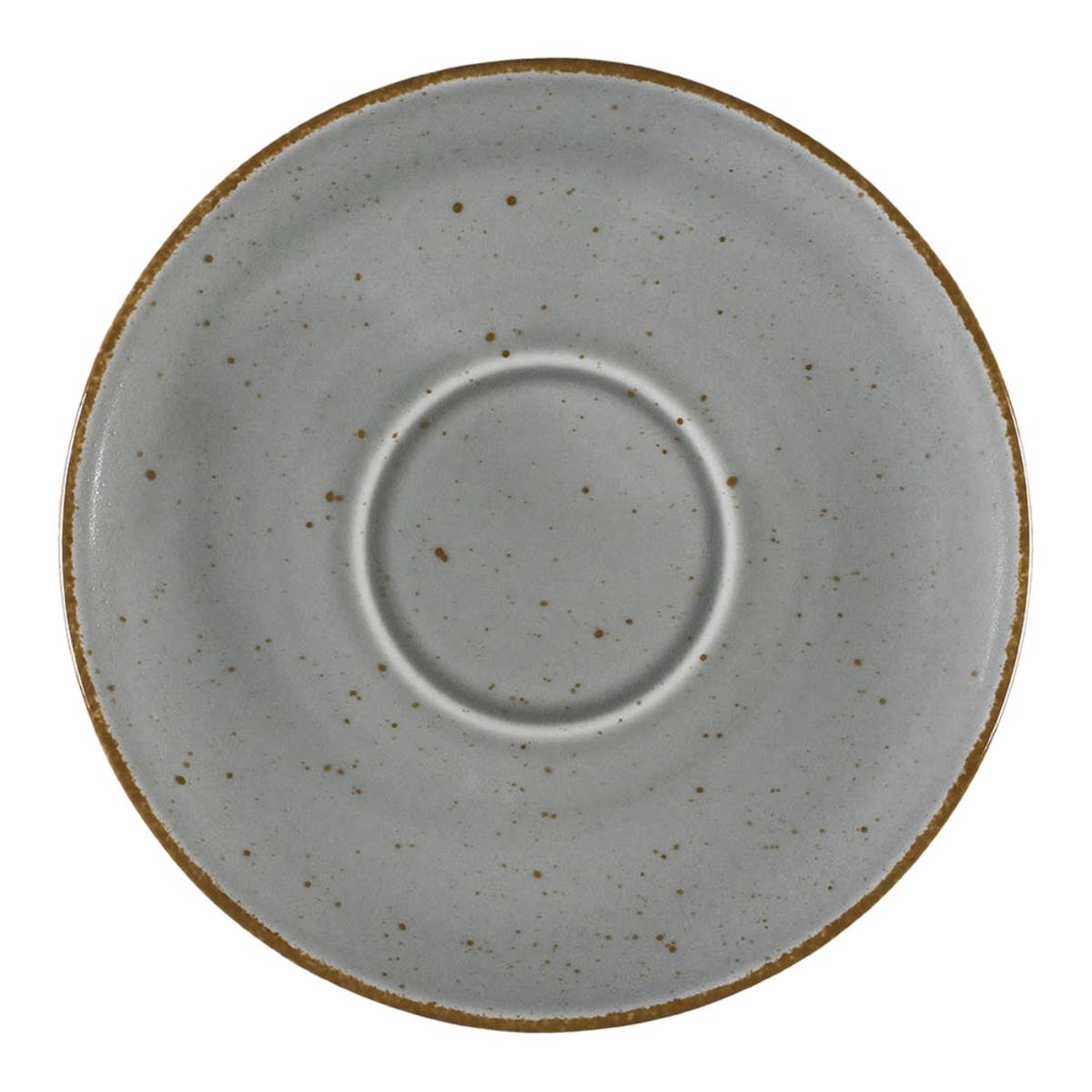 12 x Untertasse Porzellan Serie Aida Ø 160 mm – grau