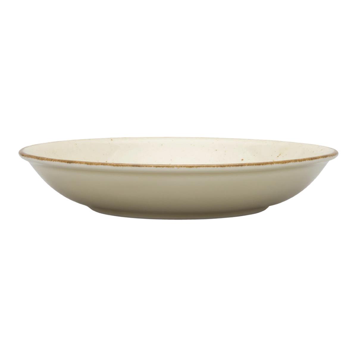 12 x Teller tief Serie " Hotel" Ø 230 mm, Höhe 40 mm – Porzellan creme-braun gesprenkelt, spülmaschinenfest