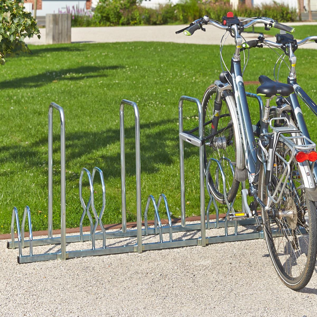 5er - Fahrradständer - 2 Ebenen mit Sicherungsbügel