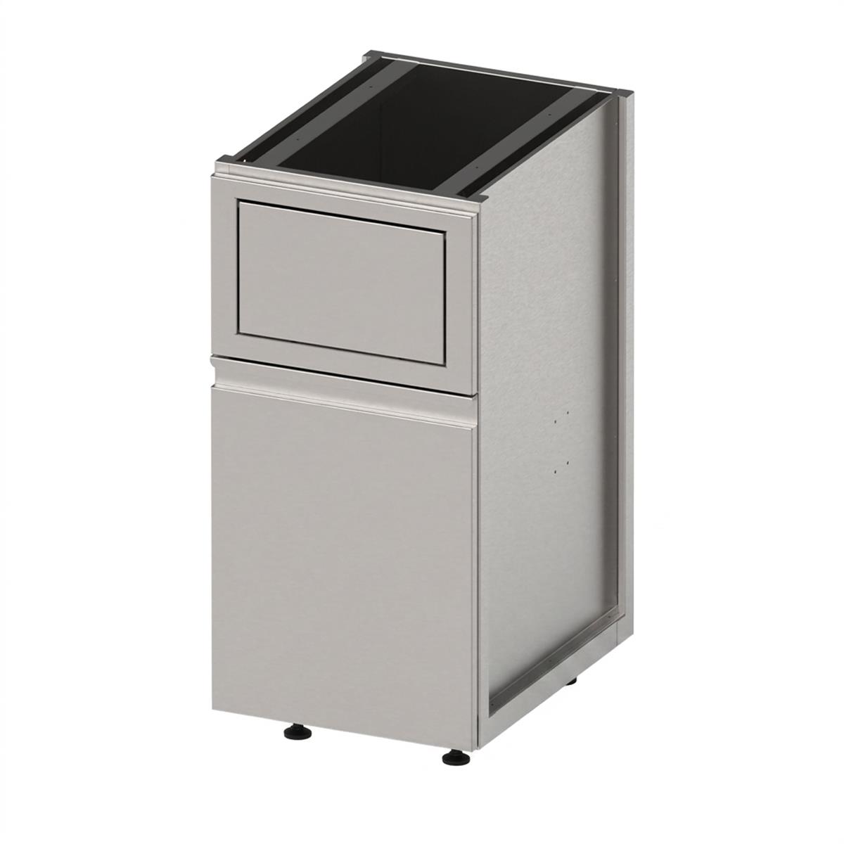 Unterschrank Bar mit Abfallkipper und Klappdeckelöffnung, Höhe 850 mm