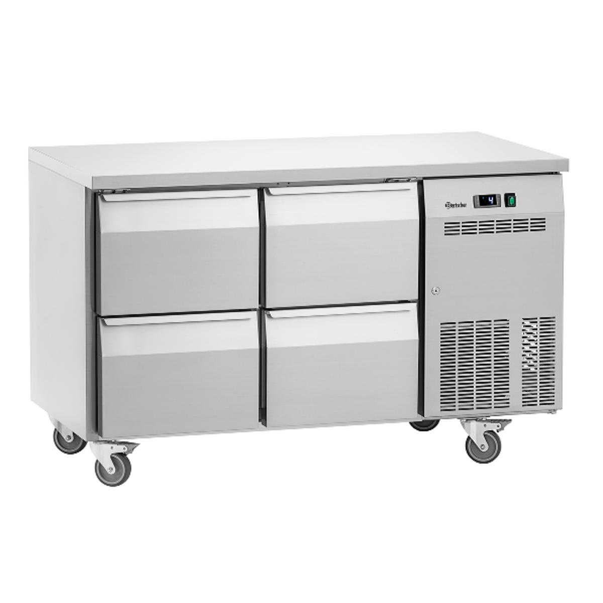 Kühltisch Easy S4-1501, 4 Schubladen, 1345x700x850 mm, Umluftkühlung, Edelstahl, 0 bis 8 °C