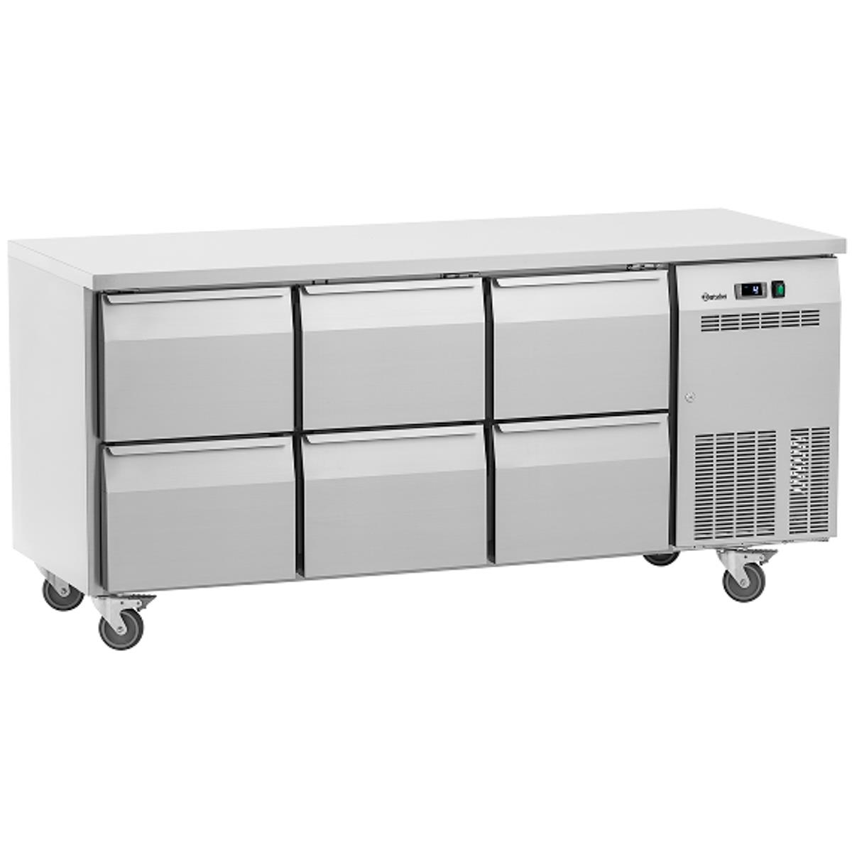 Kühltisch Easy S6-1501, 6 Schubladen, 1800x700x850 mm, Umluftkühlung, Edelstahl, 0 bis 8 °C