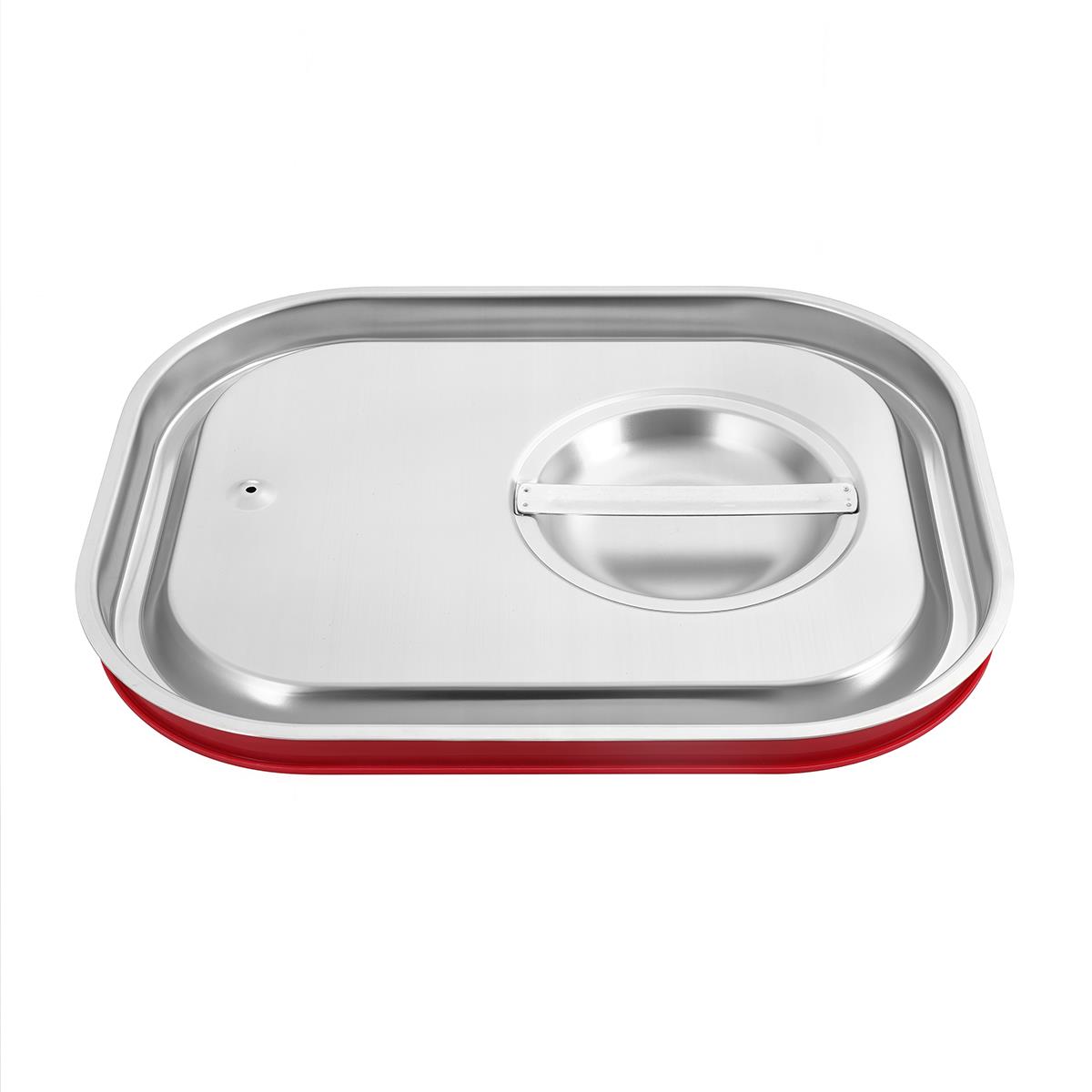 GN-Deckel Edelstahl mit Silikon-Dichtung für GN-Behälter 1/3