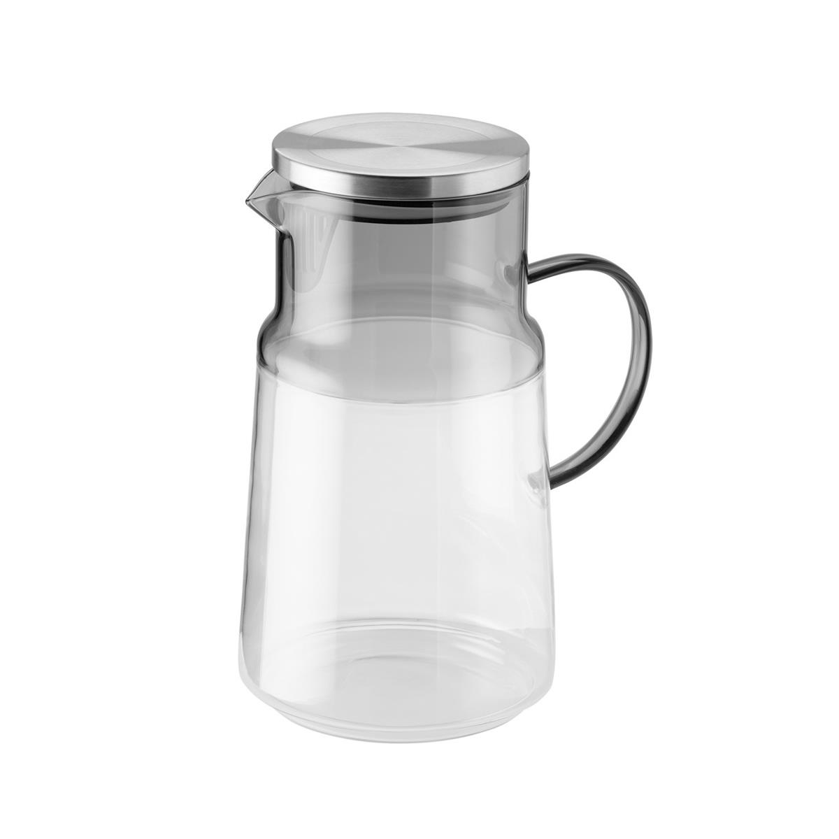 Saft- Wasserkanne 2 l aus Glas Edelstahl 18/8 für Buffet und Tischservice
