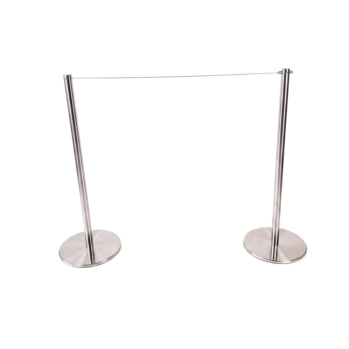 Abgrenzungsständer mit Reboundkordel/-band – H 1 m, Kordel 2 m, Edelstahl