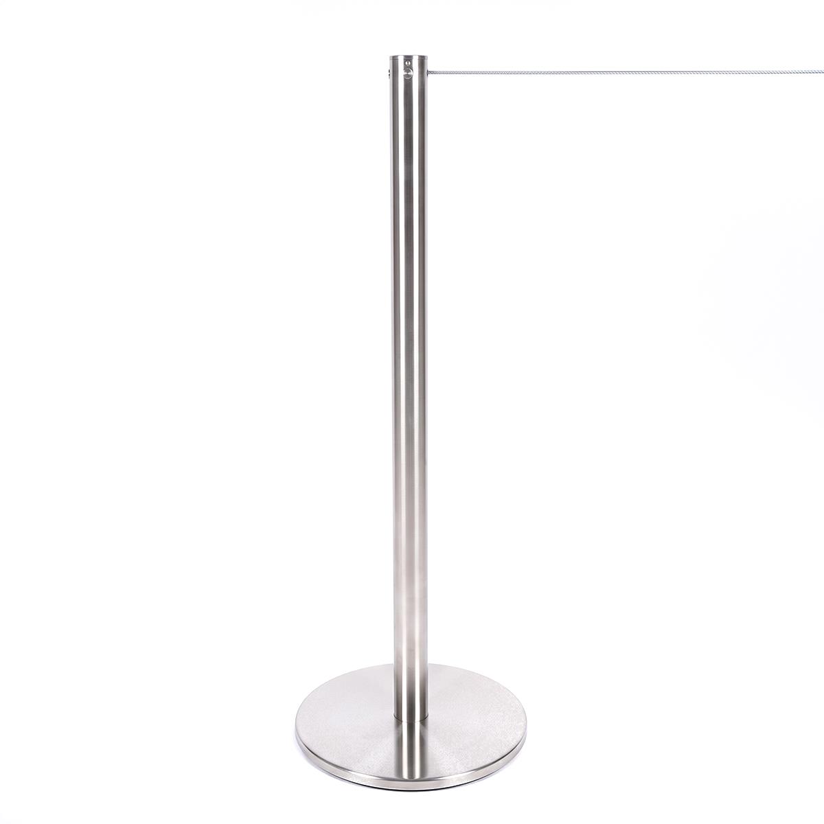 Abgrenzungsständer mit Reboundkordel/-band – H 1 m, Kordel 2 m, Edelstahl