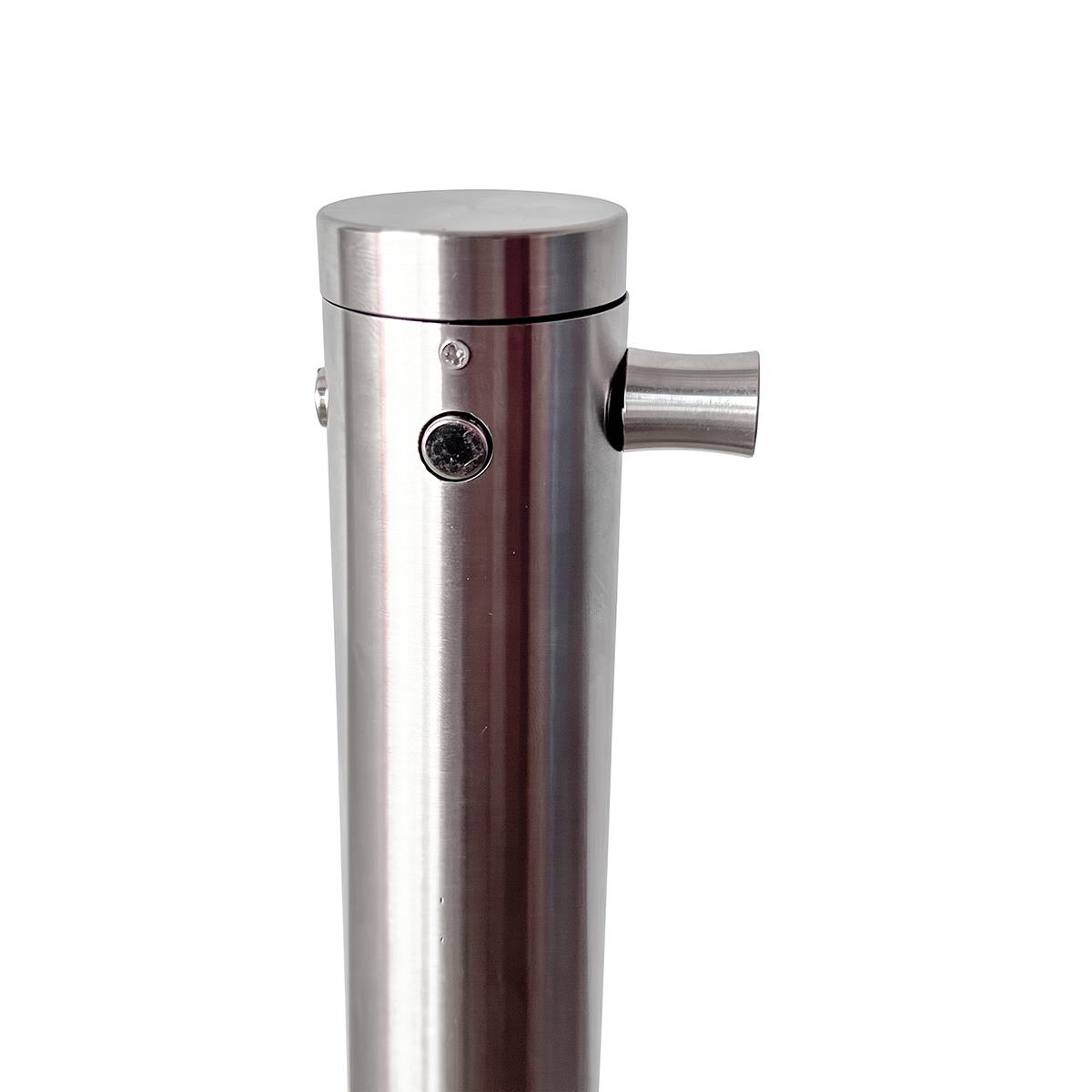 Abgrenzungsständer mit Reboundkordel/-band – H 1 m, Kordel 2 m, Edelstahl