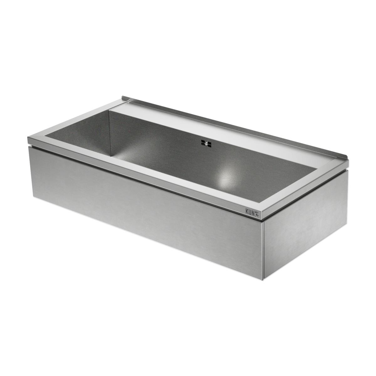 Ausgussbecken NOVUM geschliffen Edelstahl 1.4301 1000 mm