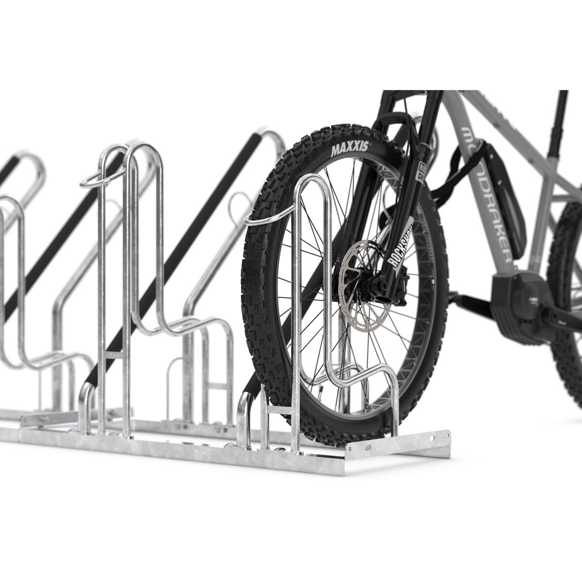 Fahrradständer 6 Einstellplätze silber/schwarz aus Stahl mit Anlehnparker