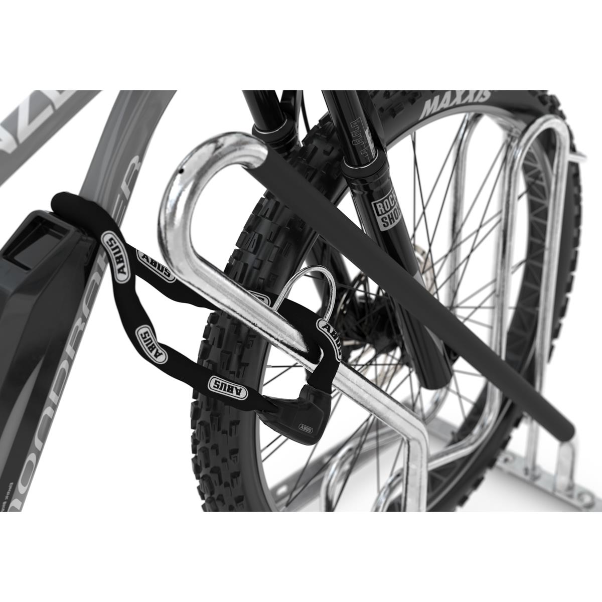Fahrradständer 6 Einstellplätze silber/schwarz aus Stahl mit Anlehnparker
