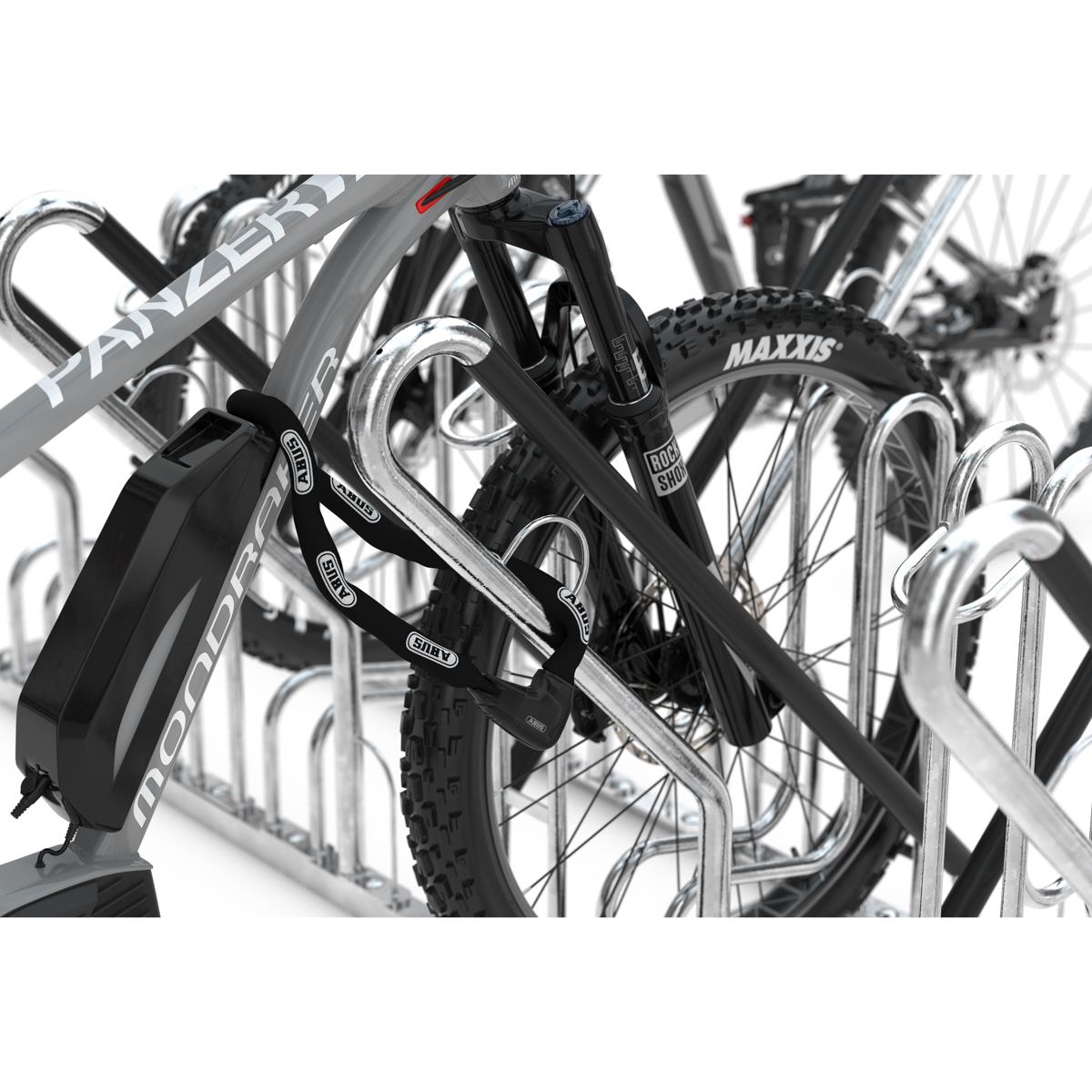 Fahrradständer 6 Einstellplätze silber/schwarz aus Stahl mit Anlehnparker