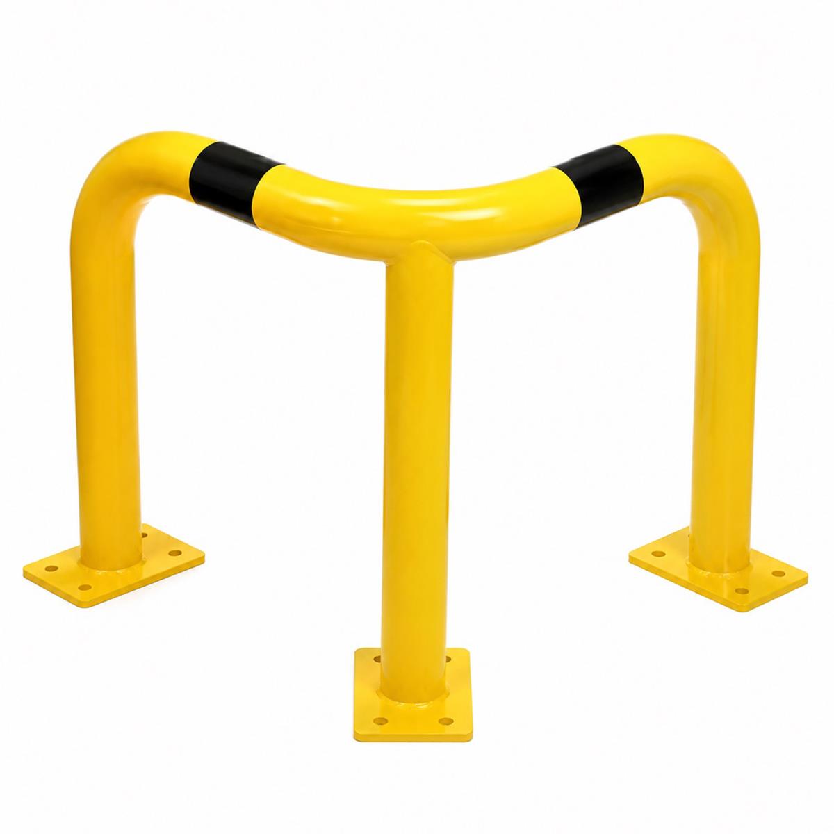 Eck-Rammschutzbügel gelb-schwarz – 600 x 600 x 600 mm, Ø 76 mm