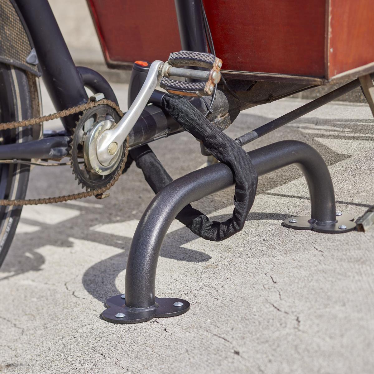 Absperrbügel für Lastenfahrrad, Stahl Ø 50 mm, grau
