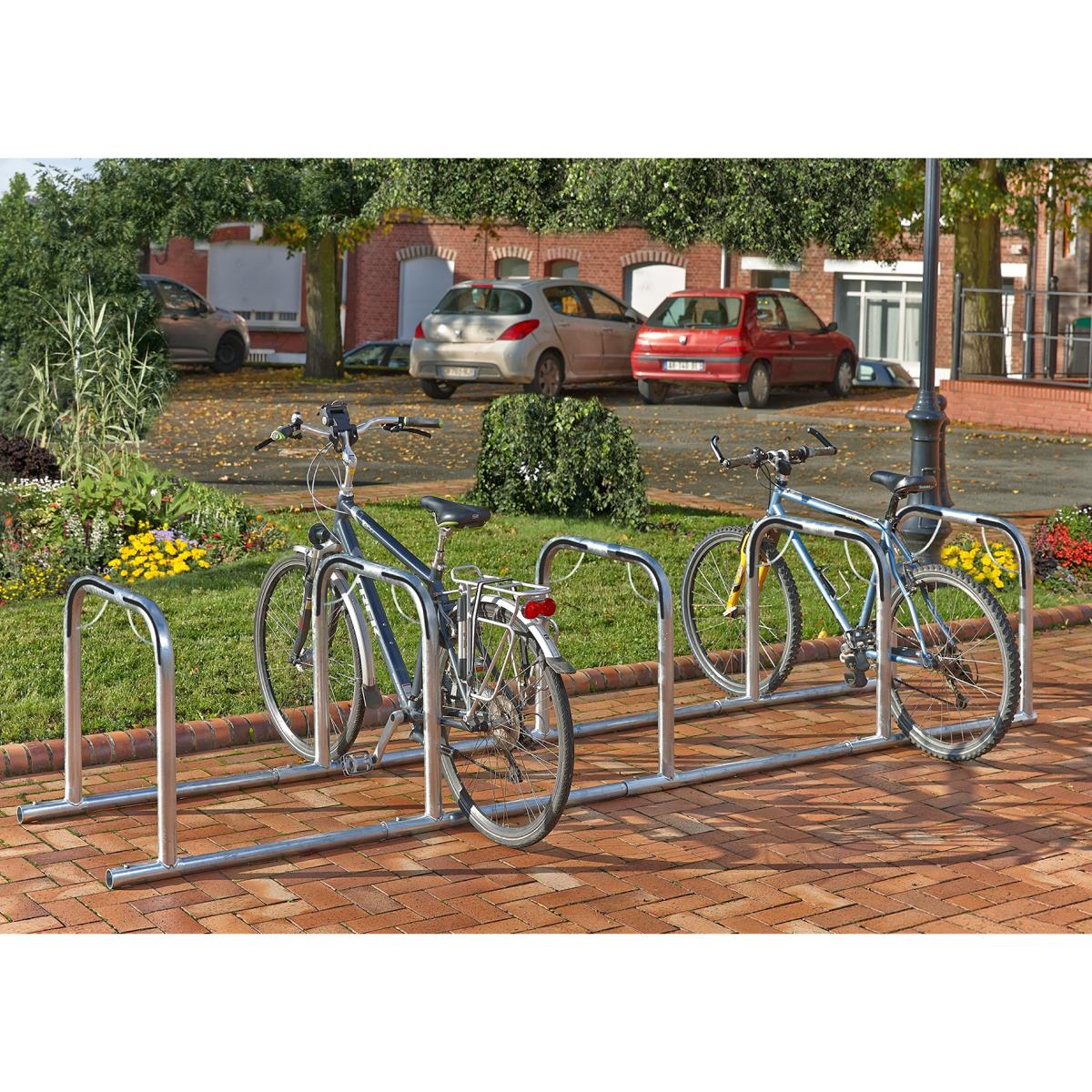 Fahrradständer mit 3 Bügeln für 6 Fahrräder, verzinkter Stahl