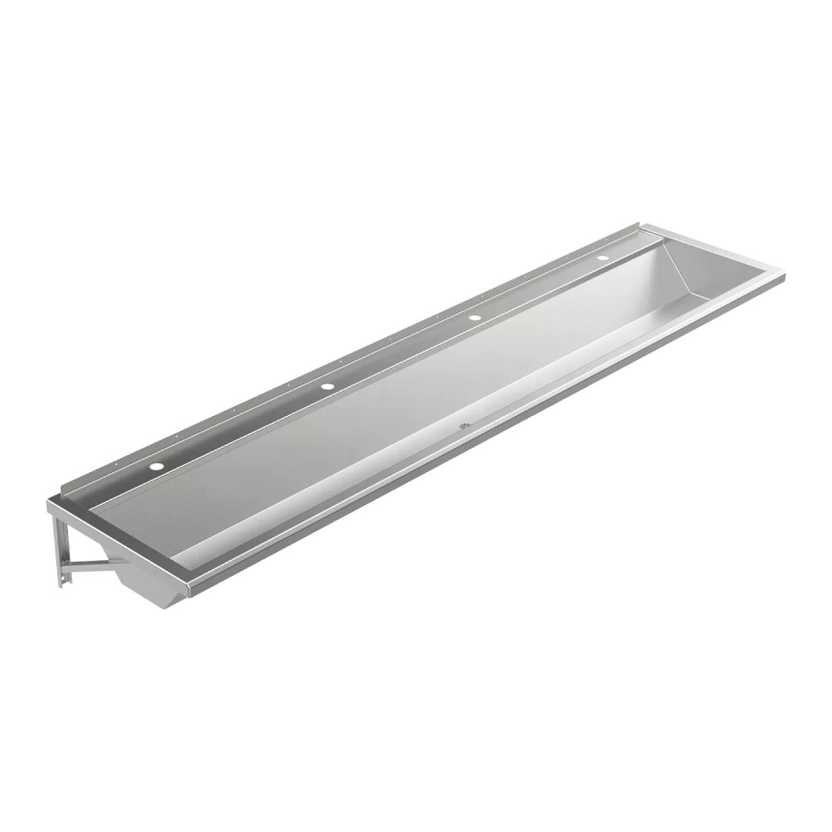 Wandhängende Waschrinne Edelstahl 2400 mm – 4 Waschplätze