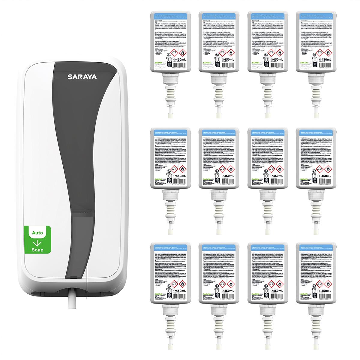 Set Sensorspender UD-450 mit 12 × Desinfektionsmittel Alsoft 450 ml