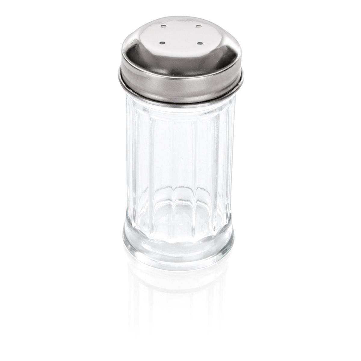 Pfefferstreuer aus Glas/Kappe aus Edelstahl