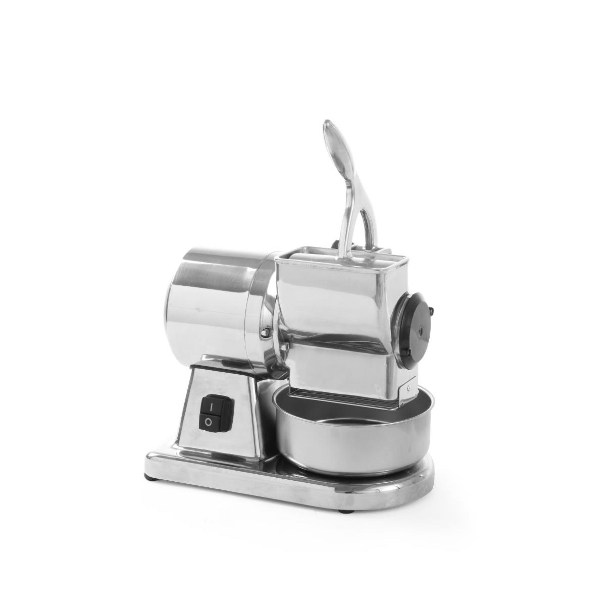 HENDI Elektrische Käsereibe 30 kg/Std. 1,3 l Auffangbehälter für Parmesan Hartkäse 1400 U/Min. Edelstahl Reibe Ø 11 x 6 cm