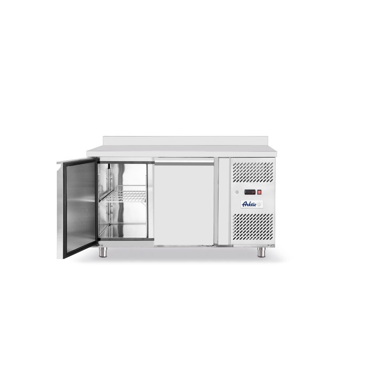 HENDI Kühltisch 280 Liter mit 2 Türen GN 1/1 inkl. 2 Böden 136 x 70 x 85 cm Aufkantung Digitalanzeige, Gastro Edelstahl Kühlung