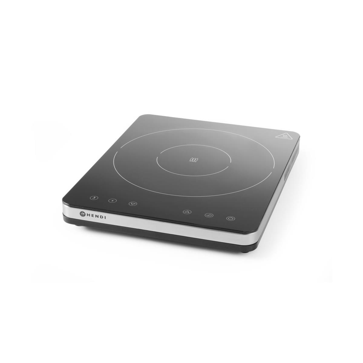 HENDI Induktionskocher digital 30 x 37 x 5 cm Keramikglasplatte 2000 W max. Beladung 15 kg, Gastro Edelstahl Kochplatte Induktionsherd