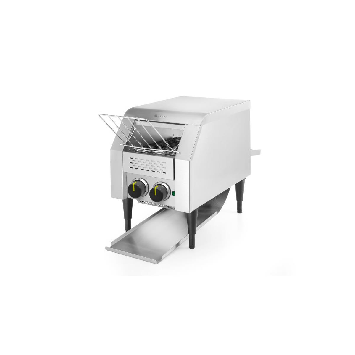 HENDI Durchlauftoaster für Toast Brotscheiben Röstzeit bis 3 Minuten 29 x 42 x 39 cm, Gastro Edelstahl Kettentoaster