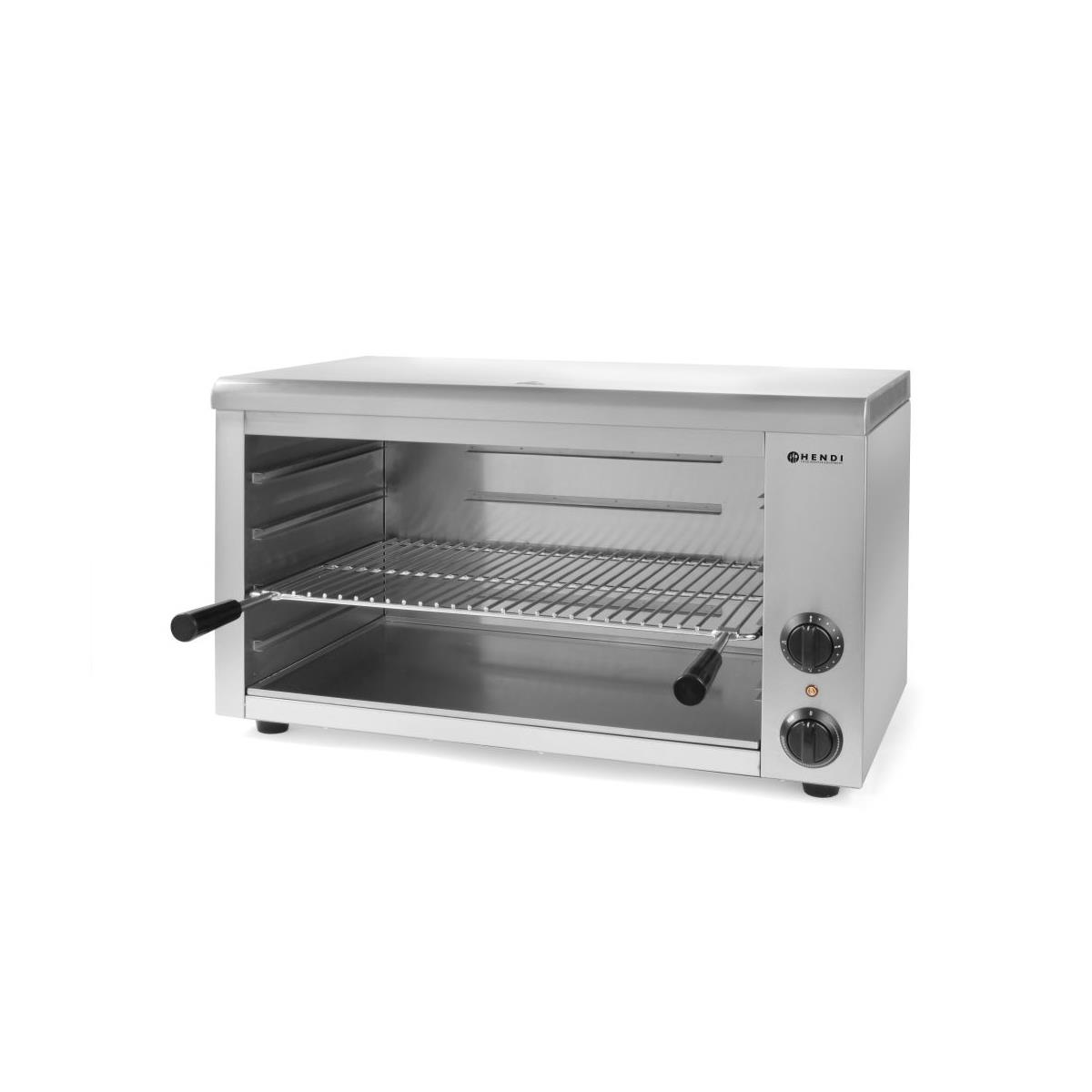 HENDI Salamander 80 x 47 x 46 cm Grill stufenloses Thermostat + 300°C Höhenverstellbar, Gastro Edelstahl Ofen