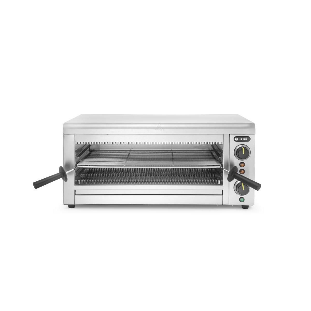 HENDI Salamander mit Quarz-Infrarot Heizelementen 69 x 40 x 32 cm GN 1/1 höhenverstellbar 3 Ebenen, Gastro Edelstahl Elektro Grill