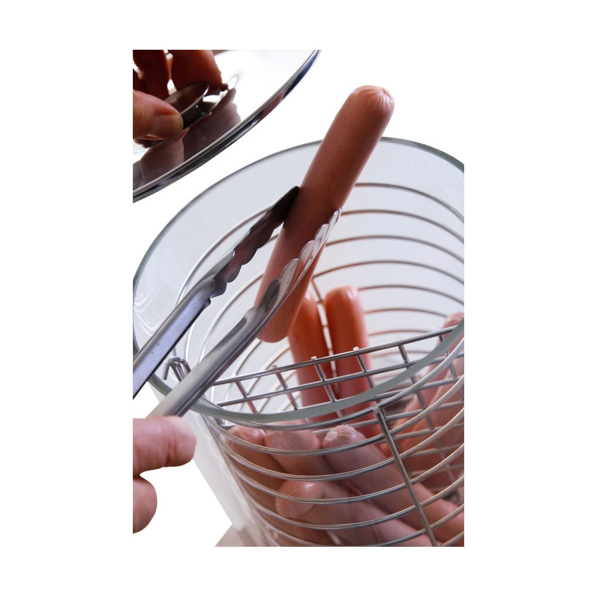 HENDI Würstchenwärmer 24 x 32 x 47 cm 450 W Edelstahlgehäuse mit Glas Behälter stufenlose Temperaturregler, Gastro Hot Dog Erhitzer