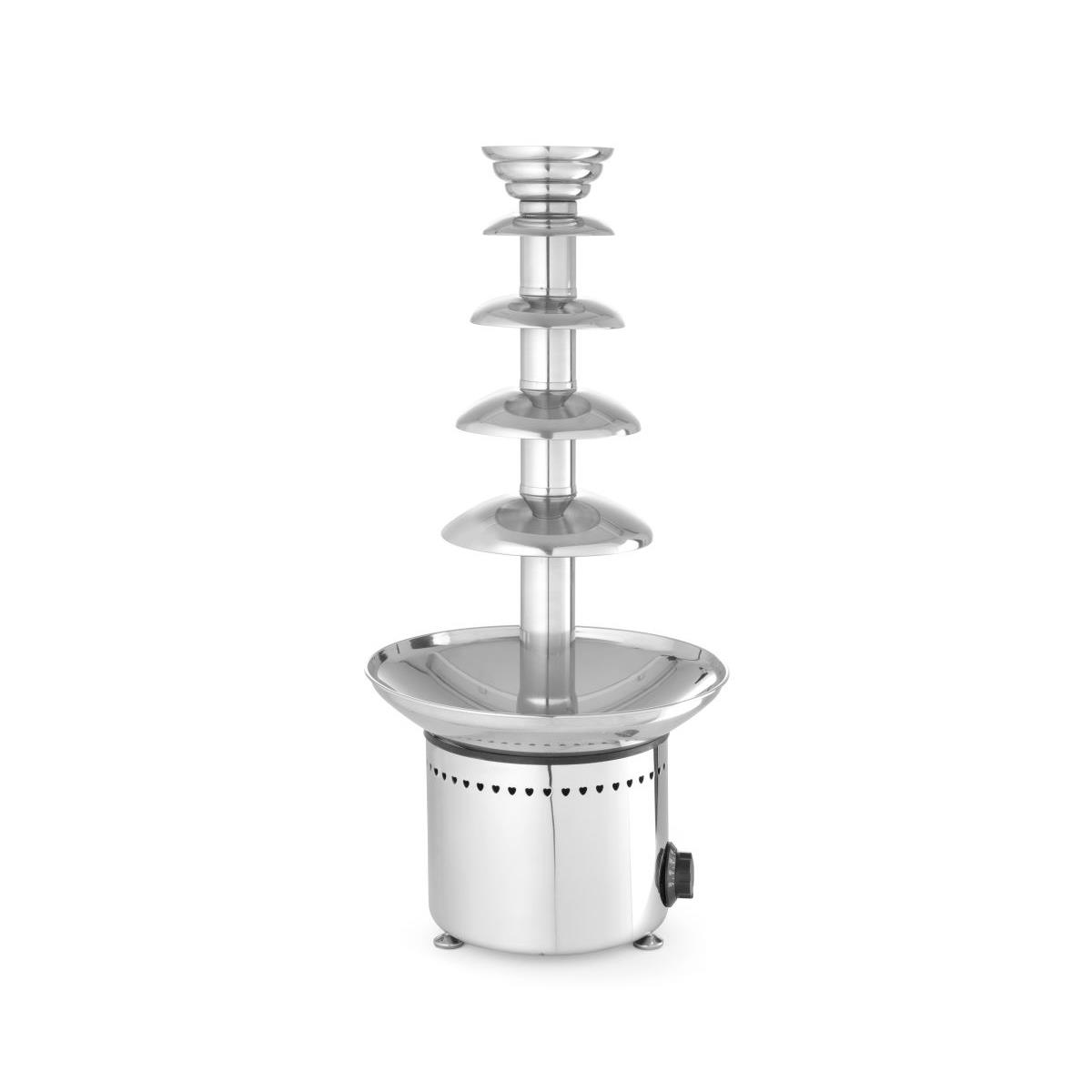 HENDI Schokoladenbrunnen 5 Ebenen 2,5-6 kg Edelstahl 265 W bis 110 °C, Ø 33 x 70 cm Schokofontäne, Gastro Schokobrunnen kaufen
