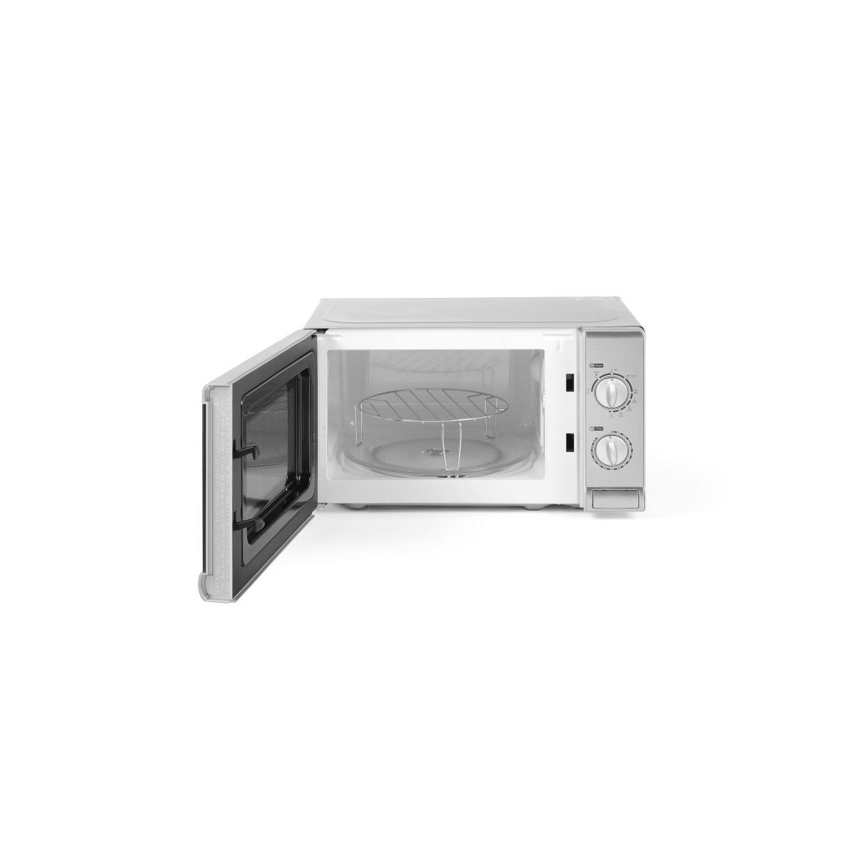 HENDI Mikrowelle 20 Liter 1050 W Grill Funktion 44 x 33 x 26 cm Glasdrehteller Ø 25,5 cm, Gastro Edelstahl Mikrowelle