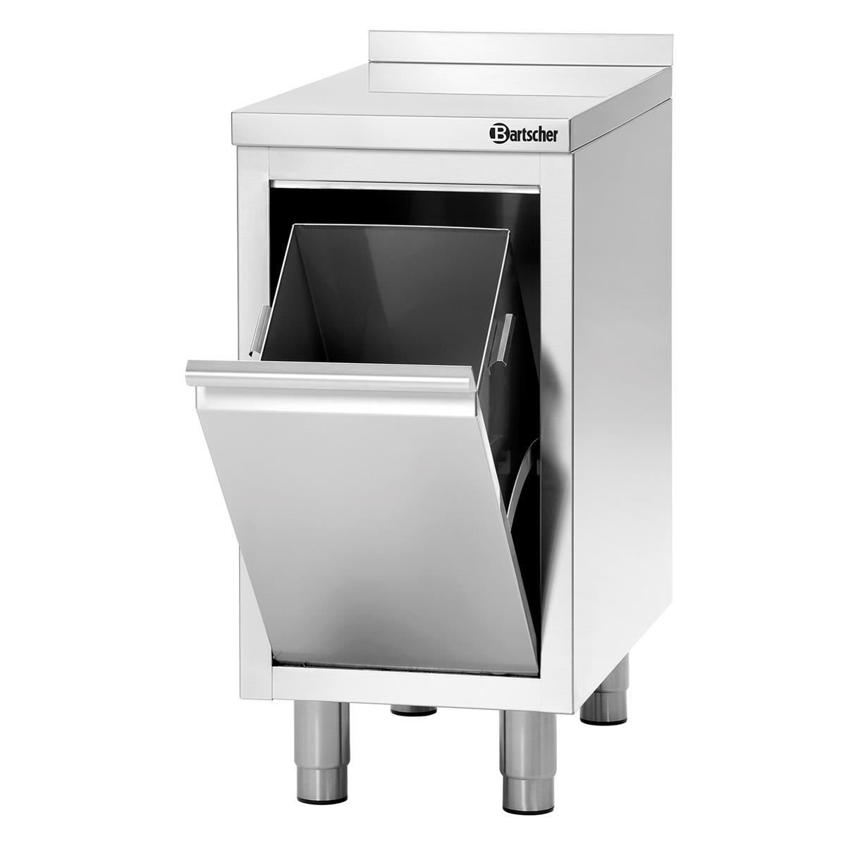 Abfalleimerschrank geöffnet