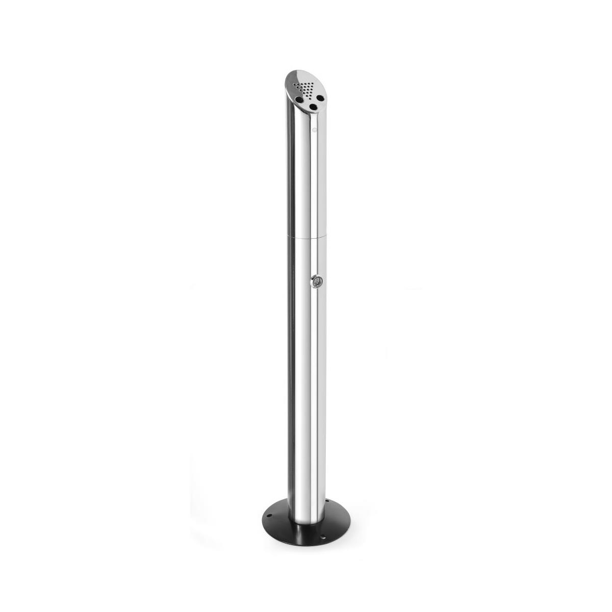 HENDI Standaschenbecher ø 17 x 92 cm Edelstahl abschließbar, am Boden montierbar, Gastro Standascher
