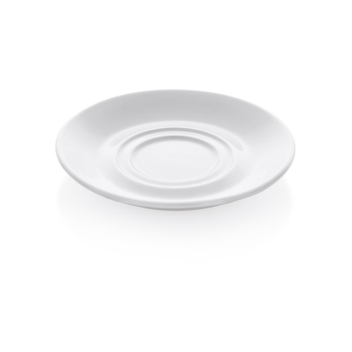 Untertasse Porzellan doppelter Spiegel, 5/7 cm, Ø 14,5 cm, weiß, 6 Stück