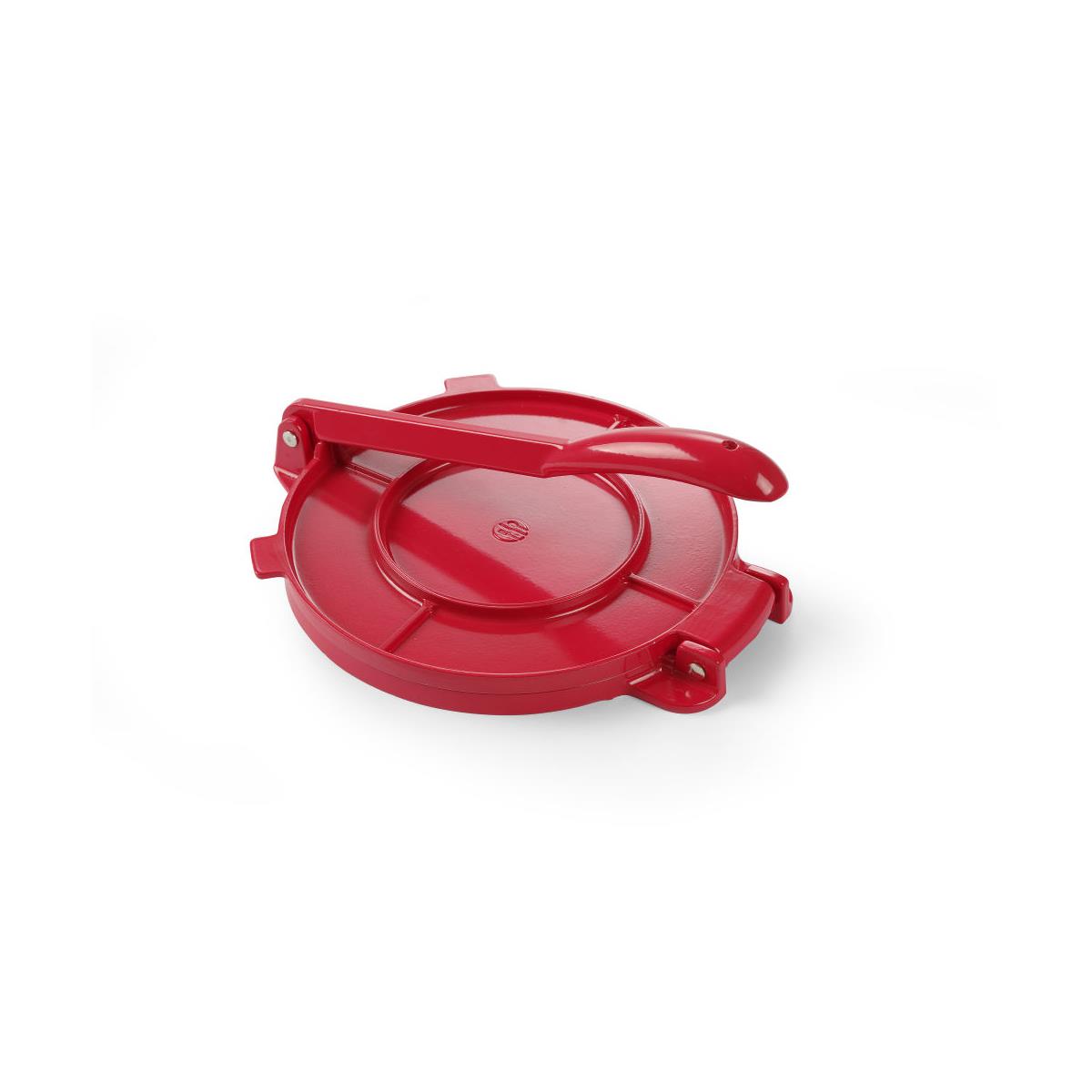 HENDI Tortillapresse Ø 20 cm Aluminium in rot pulverbeschichtet 68,5 x 25 x 20 cm für hausgemachte Tortillas, Gastro Tortilla Presse