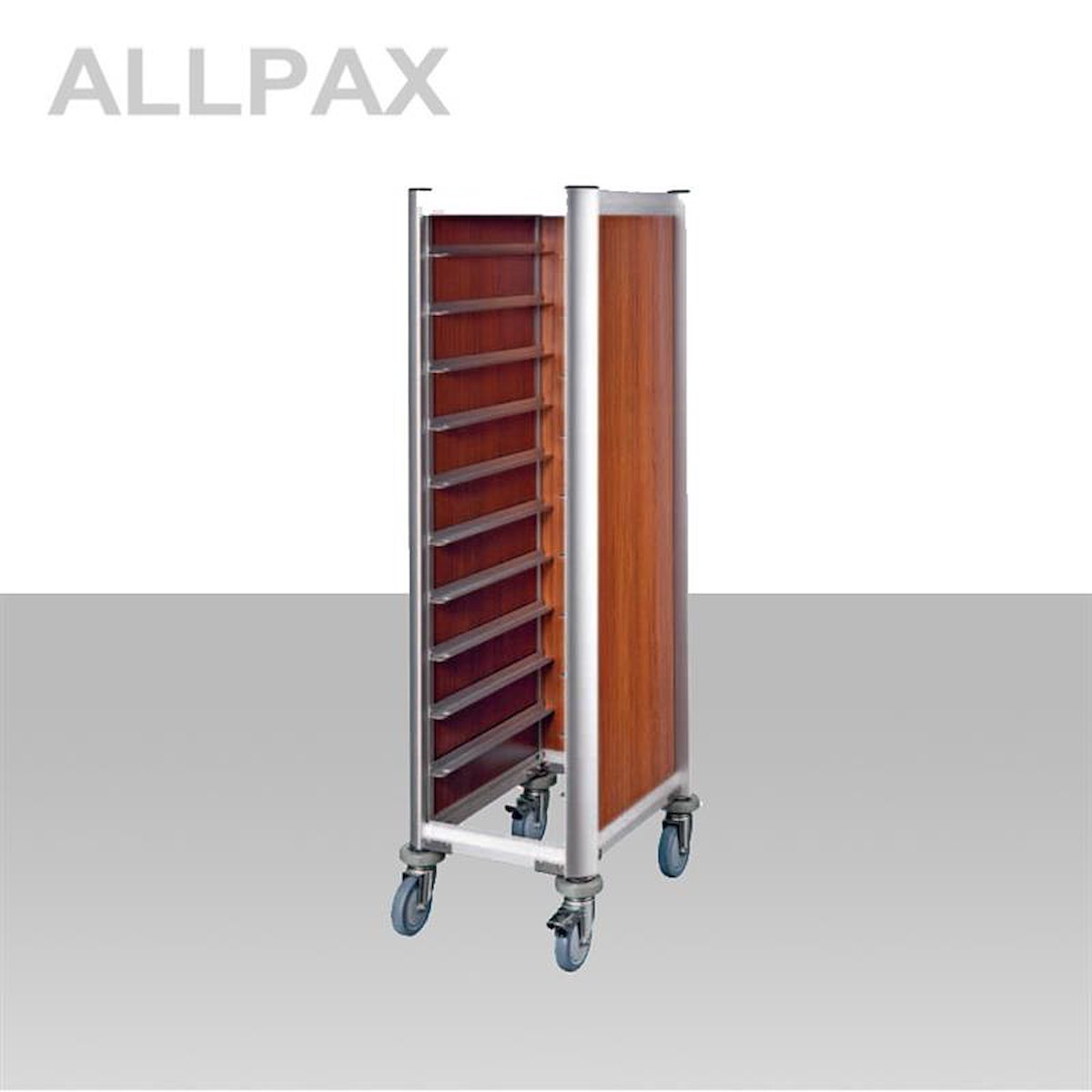Tablettwagen Dunkle Holzoptik